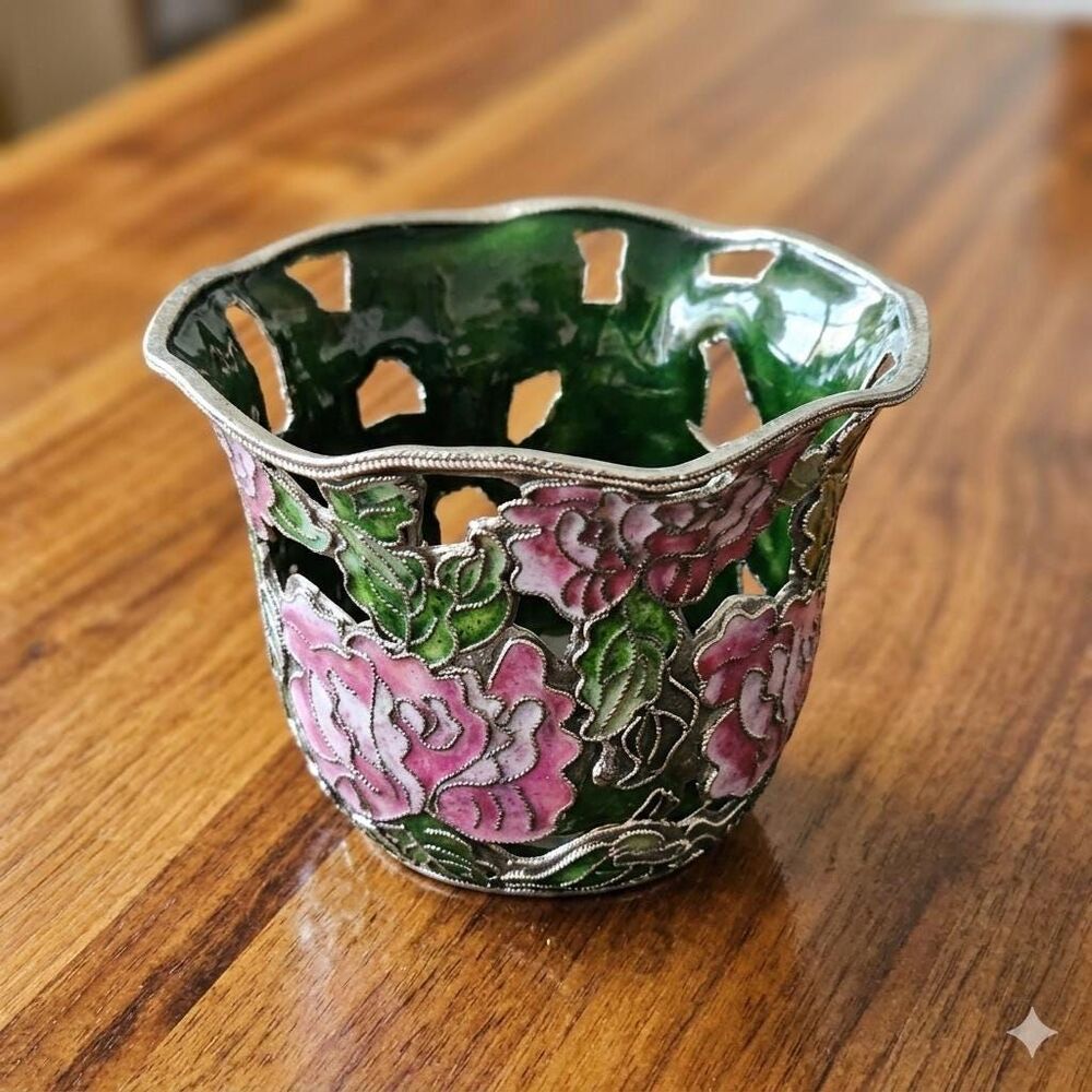 Vintage Cloisonne Bowl, Votive Holder
